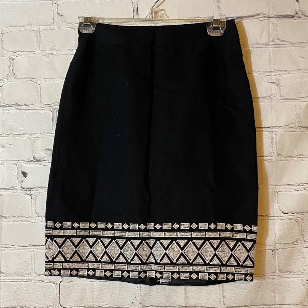 KATE SPADE BLACK AZTEC PATTERN SKIRT